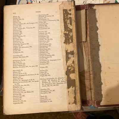 Final page of index, rear cover