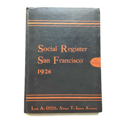 Social Register San Francisco 1926