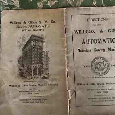 Directions for Using Willcox & Gibbs Automatic Silent Sewing Machine.