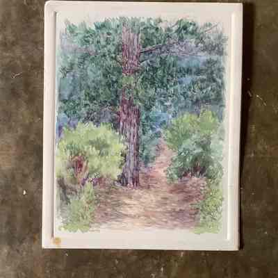 Birthday Card (tree on path)