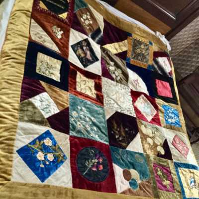 Wedding Quilt given to Emma Bray by her Mills Seminary friends and family