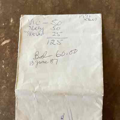 Personal accounting note, Christmas 1971