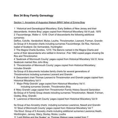 34. Bray Family Genealogy