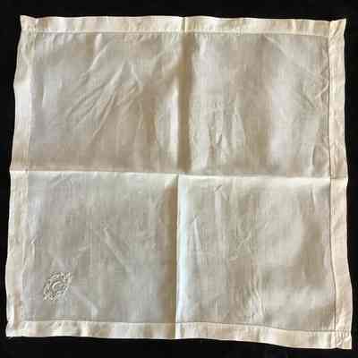 Embroidered “C” monogram handkerchief
