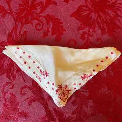 White and Red Handkerchief