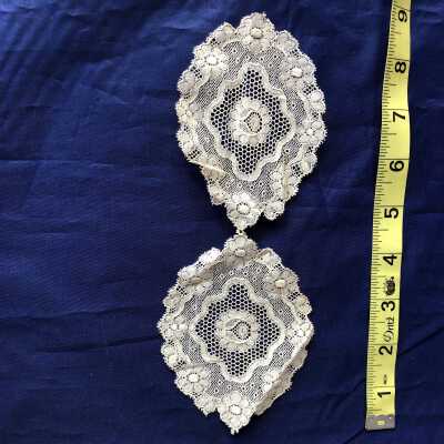 Ivory lace net appliqué embellishment