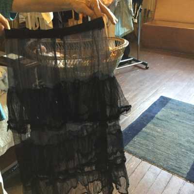 Lace slip, black