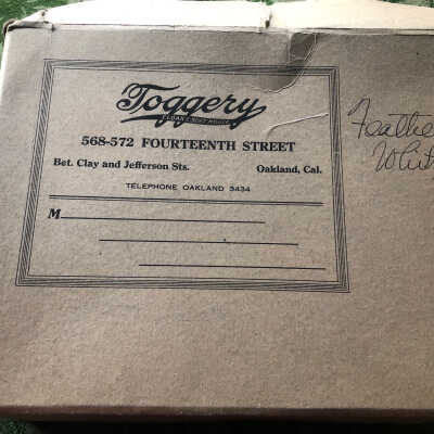 This is the box the feathers were stored in. Emma Bray Cohen labeled the box