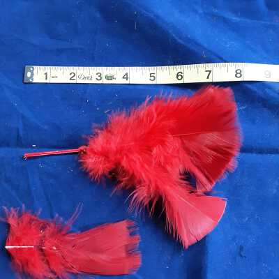 Red feather fan for hat decoration
