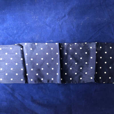 Navy blue with white dots partial sash