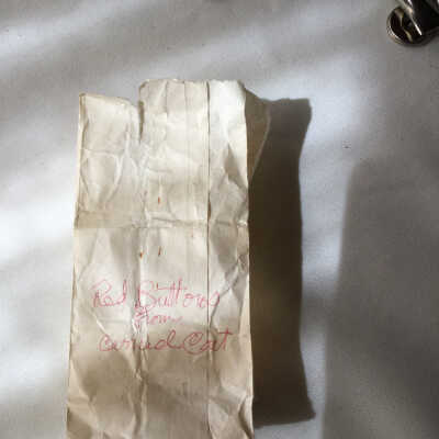 Bag labeled red buttons from C....? Coat