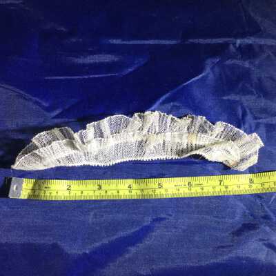 2 rows Of finely pleated net sewn together as trim