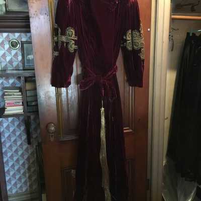 Burgundy velvet gown