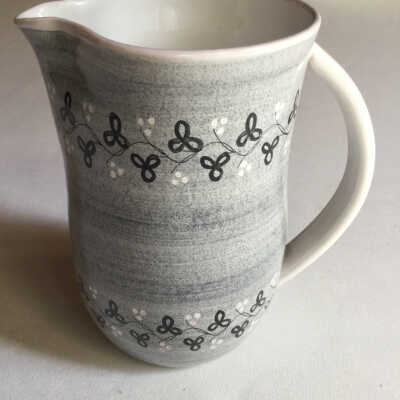 Gray with black design Vase