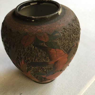 Small Vase with Red Bird