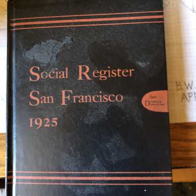 Social Register San Francisco 1925