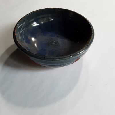 Small blue-glazed bowl