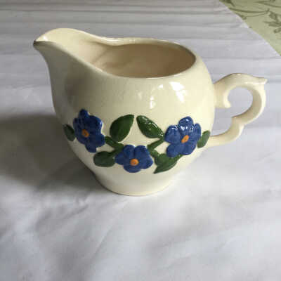 Pitcher- Blue Flowers on Cream