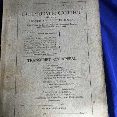 Supreme Court in the State of California Transcrip on Appeal