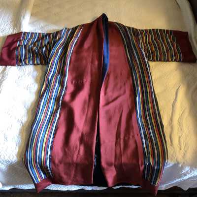Striped Silk Robe 