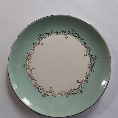 Aqua and cream china plate