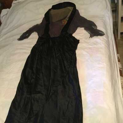 Dress Black Satin Grey Chiffon