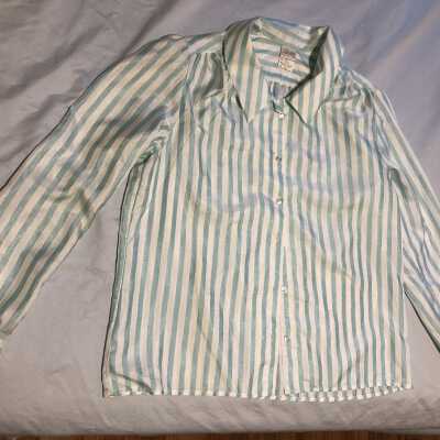 Blouse blue white stripe. Polyester 