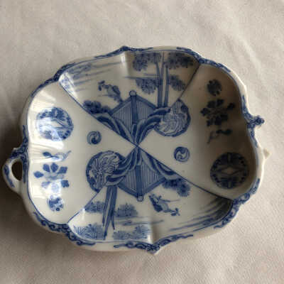 Dish- Blue on White