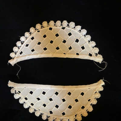 Ivory cutwork collar pieces with daisy trim