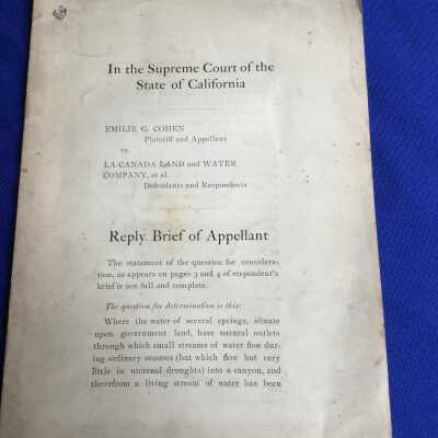 Emilie G. Cohen vs. La Canada Land and Water Company