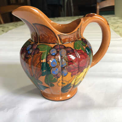 Pitcher - Orange with Flowers