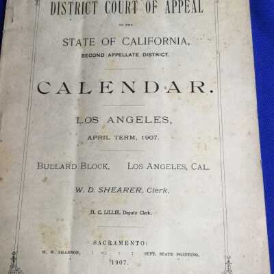 District Court of Appeal of the State of Claifornia Calendar