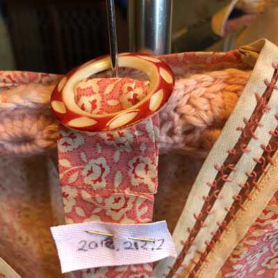 Belt. Pink flowered with 2018.212.1