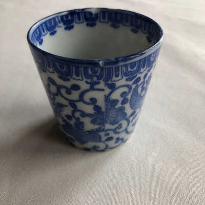 Small Cup - Blue on White