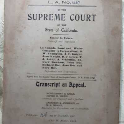 Supreme Court La Canada Land and Water Company 1901
