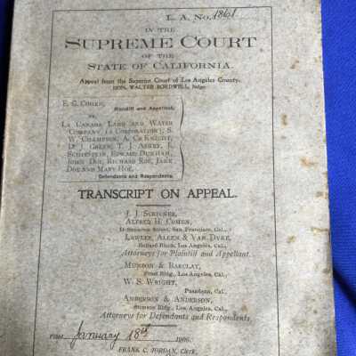 Supreme Court in the State of California Transcrip on Appeal