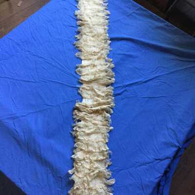 Scarf. Chiffon lace on satin
