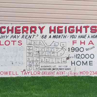 Cherry Heights Development advertising sign