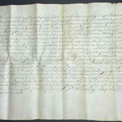 Isaac and Mary Schultz to their son Abraham Schultz 1792 Land Deed - Front