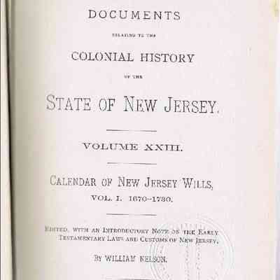 New Jersey Wills Vol. XXIII. 1670--1730