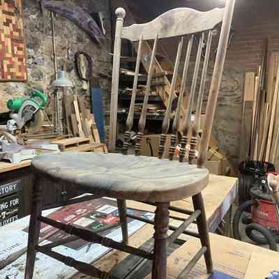 At Dean Krzymowski's shop at the American House ready for restoration.