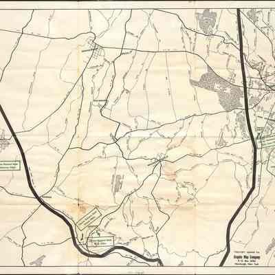 Chester National Bank Handy Map reverse: The map shows roads and geographic features in a region including cities like Middletown and Newburgh.
