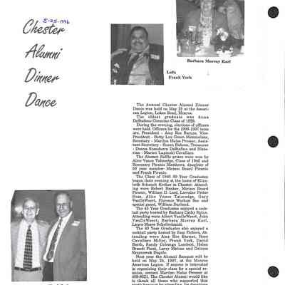 1995-1997 Chester School Album Page 14 Annual Chester Alumni Dinner Dance - May 25, 1996: 1995-1997 Chester School Album Page 14  Annual Chester Alumni Dinner Dance - May 25, 1996