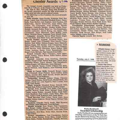 1995-1997 Chester School Album Page 17 Chester 1996 awards, reunions, scholarship: 1995-1997 Chester School Album Page 17 Chester 1996 awards, reunions, scholarship