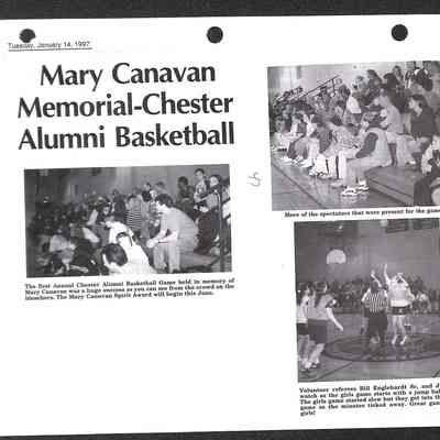 1995-1997 Chester School Album Page 50 Mary Canavan Memorial – Chester Alumni Basketball - January 14, 1997: 1995-1997 Chester School Album Page 50 Mary Canavan Memorial – Chester Alumni Basketball - January 14, 1997