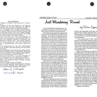 1995-1997 Chester School Album Page 52 Joan Ruback (obituary) - January 14, 1997: 1995-1997 Chester School Album Page 52 Joan Ruback (obituary) - January 14, 1997