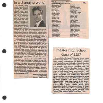 1995-1997 Chester School Album Page 66 Chester Graduation 1997 clippings: 1995-1997 Chester School Album Page 66 Chester Graduation 1997 clippings