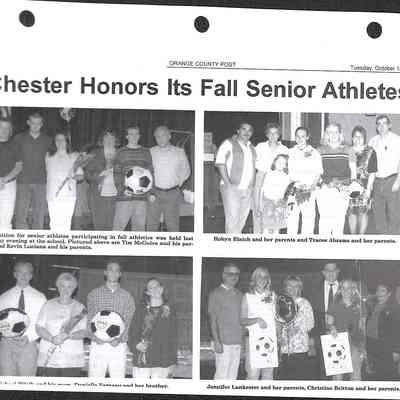 1995-1997 Chester School Album Page 72 Chester Honors Its Fall Senior Athletes - October 14, 1997: 1995-1997 Chester School Album Page 72 Chester Honors Its Fall Senior Athletes - October 14, 1997