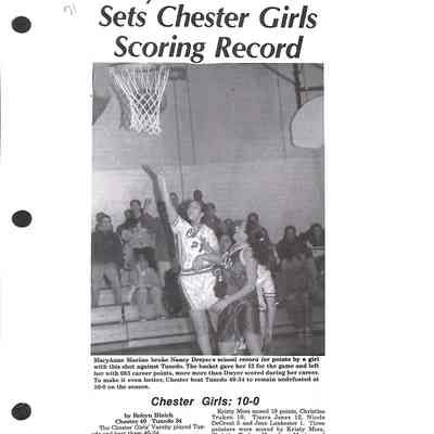 1995-1997 Chester School Album Page 74 Maryanne Marino Sets Chester Girls Scoring Record: 1995-1997 Chester School Album Page 74 Maryanne Marino Sets Chester Girls Scoring Record