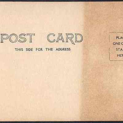 Reverse of Hambletonian Avenue, Chester, N.Y looking north photo postcard.: Reverse of "Hambletonian Avenue,  Chester, N.Y" photo postcard. postcard with designated areas for address and postage stamp.